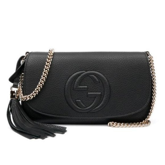 Gucci Handbags - GUCCI SOHO CHAIN FLAP LEATHER CROSSBODY BAG